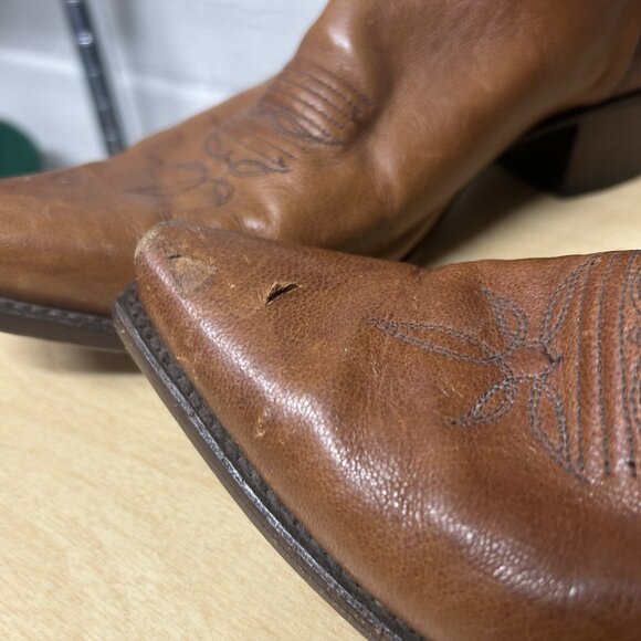 Dan Post Brown Leather Pull On Western Women’s Cowgirl Boots Size 9.5 M 3444 - Picture 3 of 9